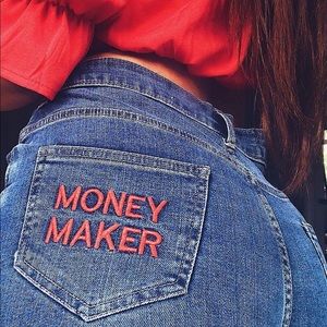 BLUE 'MONEY MAKER' HIGH WAIST SKINNY JEANS